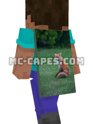 Red Fox Resting Minecraft cape worn on a player