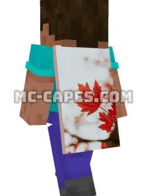Red Maple Leaf Minecraft cape worn on a player