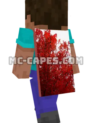 Red Maple Leaves Minecraft cape worn on a player
