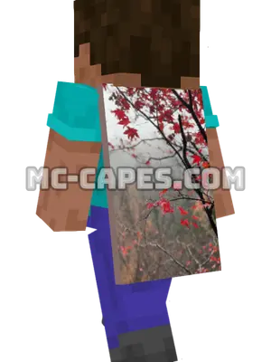 Red Maple Leaves Minecraft cape worn on a player