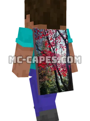 Red Maple Tree Minecraft cape worn on a player