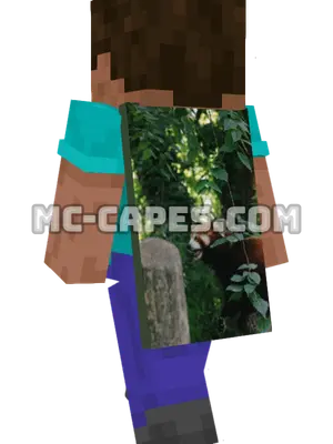 Red Panda in Greenery Minecraft cape worn on a player