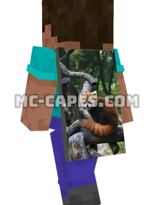 Red Panda Sitting Minecraft cape worn on a player