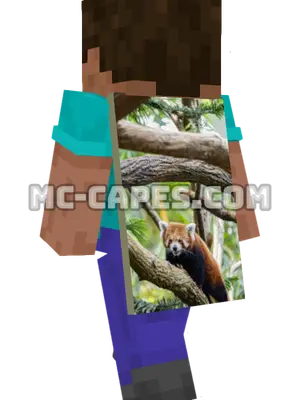 Red Panda Sitting Minecraft cape worn on a player