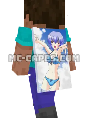 Rei Ayanami Bikini Minecraft cape worn on a player