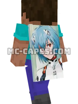 Rei Ayanami Minecraft cape worn on a player