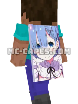 Rem Minecraft cape worn on a player