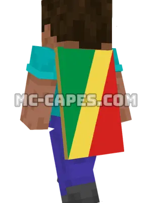 Republic of the Congo Flag Minecraft cape worn on a player