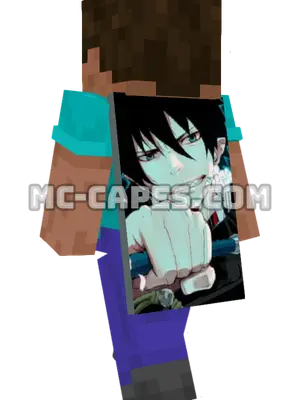 Rin Okumura Minecraft cape worn on a player