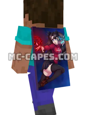 Rin Tohsaka Sweater Minecraft cape worn on a player