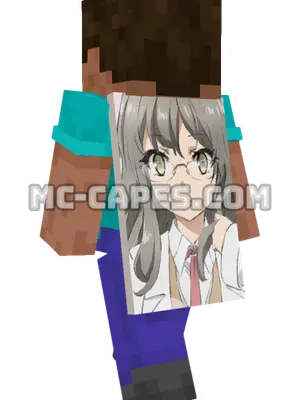 Rio Futaba Minecraft cape worn on a player