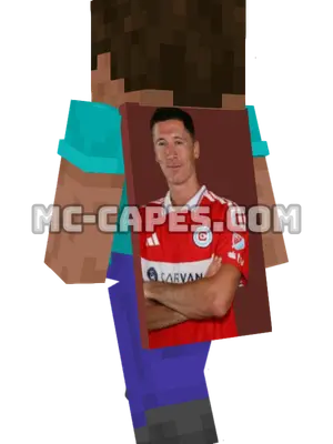 Robert Lewandowski Minecraft cape worn on a player