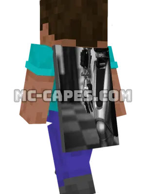 Robot Arm Minecraft cape worn on a player