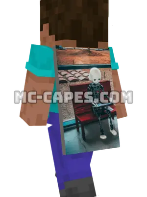 Robot Toy Minecraft cape worn on a player
