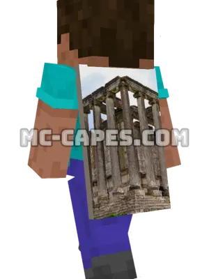 Roman Temple Minecraft cape worn on a player