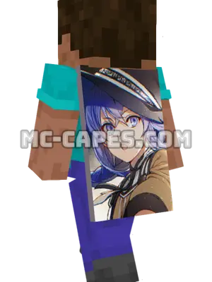 Roxy Migurdia Minecraft cape worn on a player