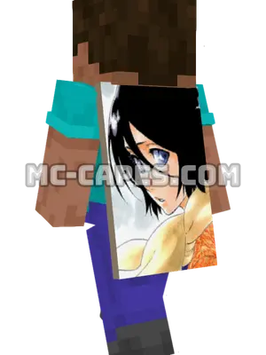 Rukia Kuchiki Minecraft cape worn on a player