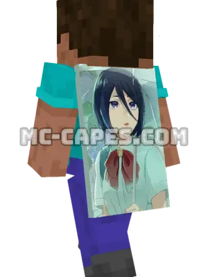 Rukia Kuchiki School Uniform Minecraft cape worn on a player