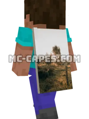 Rural Sunset Minecraft cape worn on a player