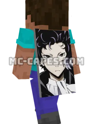 Ryuunosuke Akutagawa Minecraft cape worn on a player