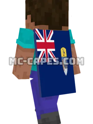 Saint Helena, Ascension and Tristan da Cunha Flag Minecraft cape worn on a player