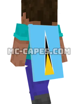 Saint Lucia Flag Minecraft cape worn on a player