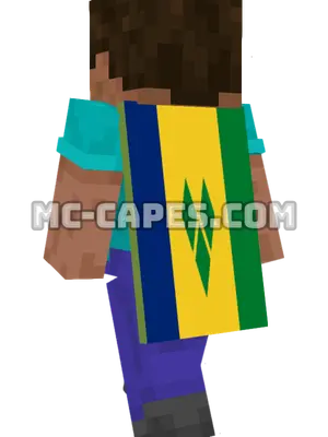 Saint Vincent and the Grenadines Flag Minecraft cape worn on a player