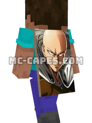 Saitama Minecraft cape worn on a player