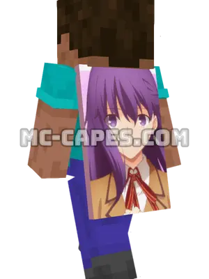 Sakura Matou Minecraft cape worn on a player