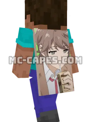 Sakuta Azusagawa Minecraft cape worn on a player