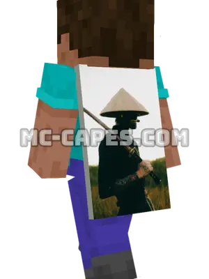 Samurai Warrior Minecraft cape worn on a player