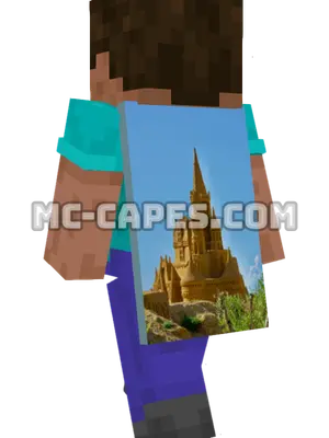 Sandcastle Gothic Minecraft cape worn on a player