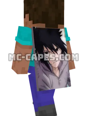 Sasuke Uchiha Minecraft cape worn on a player