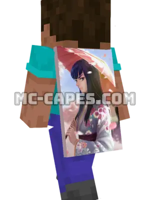 Satsuki Kiryuin Kimono Minecraft cape worn on a player