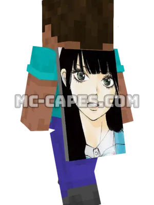 Sawako Kuronuma Minecraft cape worn on a player
