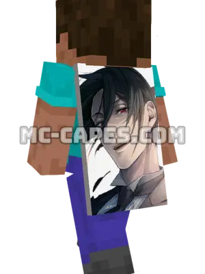 Sebastian Michaelis Minecraft cape worn on a player