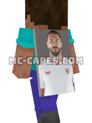 Sergio Ramos Minecraft cape worn on a player