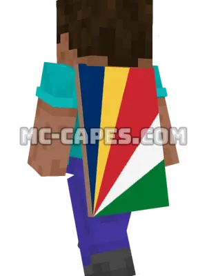 Seychelles Flag Minecraft cape worn on a player