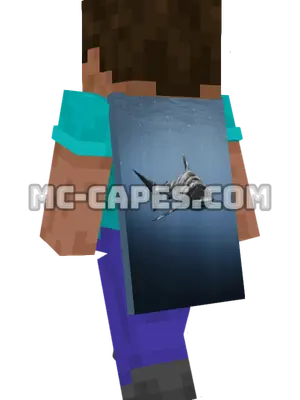 Shark Minecraft cape worn on a player