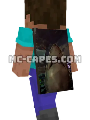Shark Mouth Open Minecraft cape worn on a player