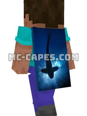 Shark Silhouette Minecraft cape worn on a player
