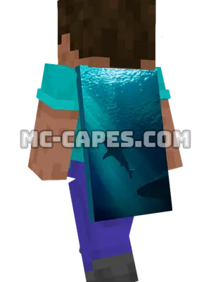 Shark Silhouette Minecraft cape worn on a player