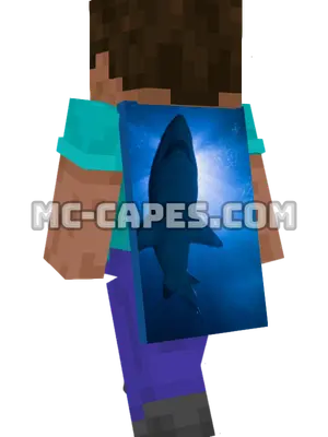 Shark Silhouette Minecraft cape worn on a player