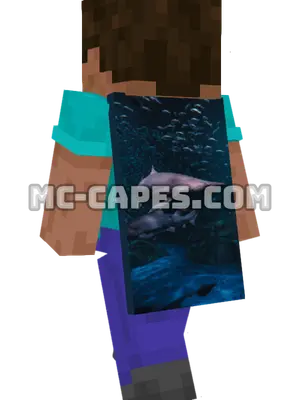Sharks in Aquarium Minecraft cape worn on a player