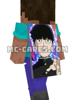 Shigeo Kageyama Minecraft cape worn on a player