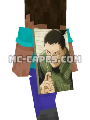 Shikamaru Nara Minecraft cape worn on a player