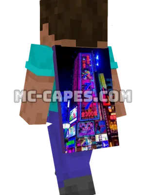 Shinjuku Neon Minecraft cape worn on a player