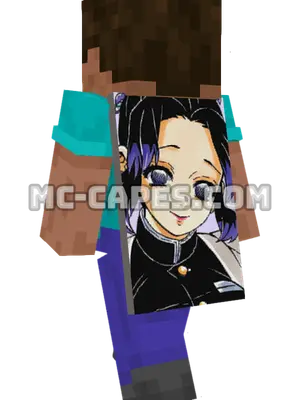 Shinobu Kochou Minecraft cape worn on a player