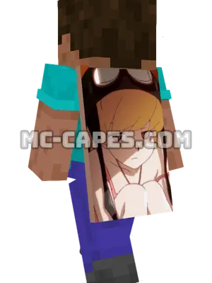 Shinobu Oshino Minecraft cape worn on a player