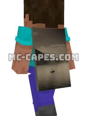 Ship in Fog Lake Minecraft cape worn on a player